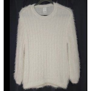 Zara Women’s MD Jrs 14 Sweater Fuzzy White Sz M